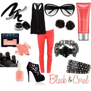 Look Feminino: Black & Coral
