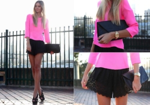 Look Balada: Fluor + Shorts Lace + Meia Pata