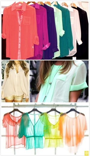 Tendência Camisa de Chiffon