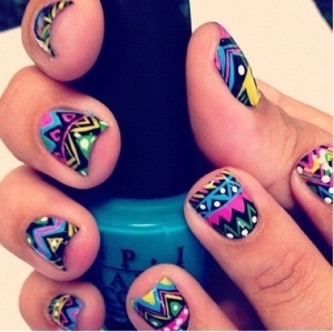 Art Nails: Étnico + Color Block
