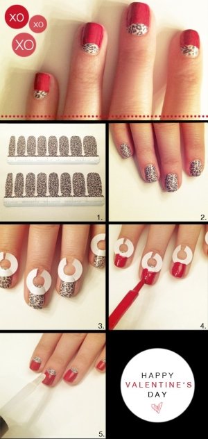 #Art Nails: Onças+ Pelicula + #Red + Meia Lua