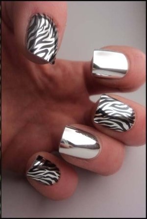 Art Nails: Zebra + Prata