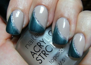 #ArtNails: #Branco #Azul #Prata #Gliter