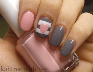 #ArtNails #Romantica #Listras #Cinza e #Nude