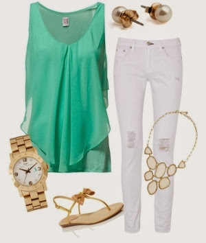 #Look #Verão #Verde #Branco