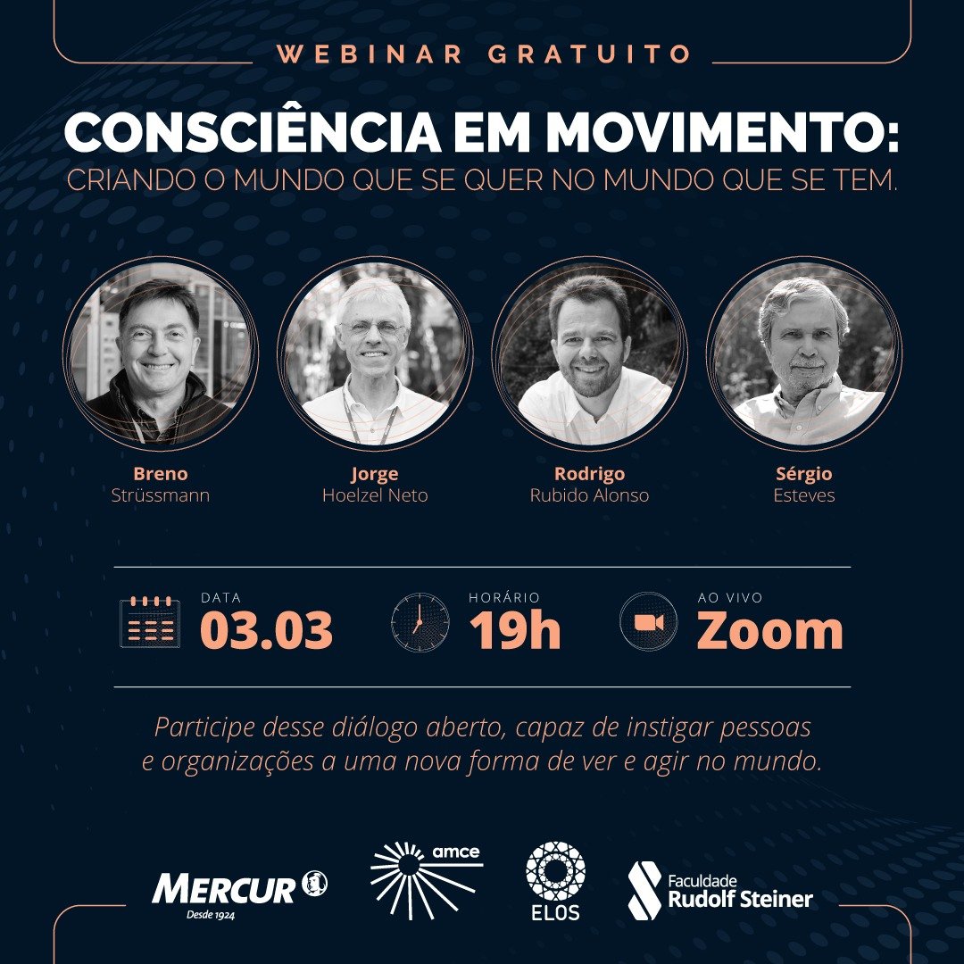 Webinar: Mercur, Elos e AMCE dialogam sobre como construir o mundo que se quer no mundo que se tem