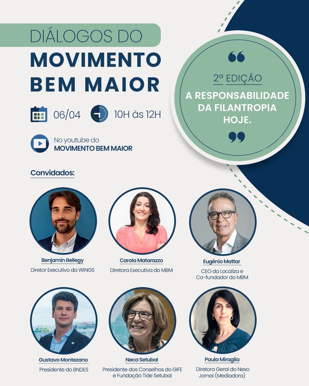 Diálogos do Movimento Bem Maior | 2ª edição - "A responsabilidade da Filantropia hoje".