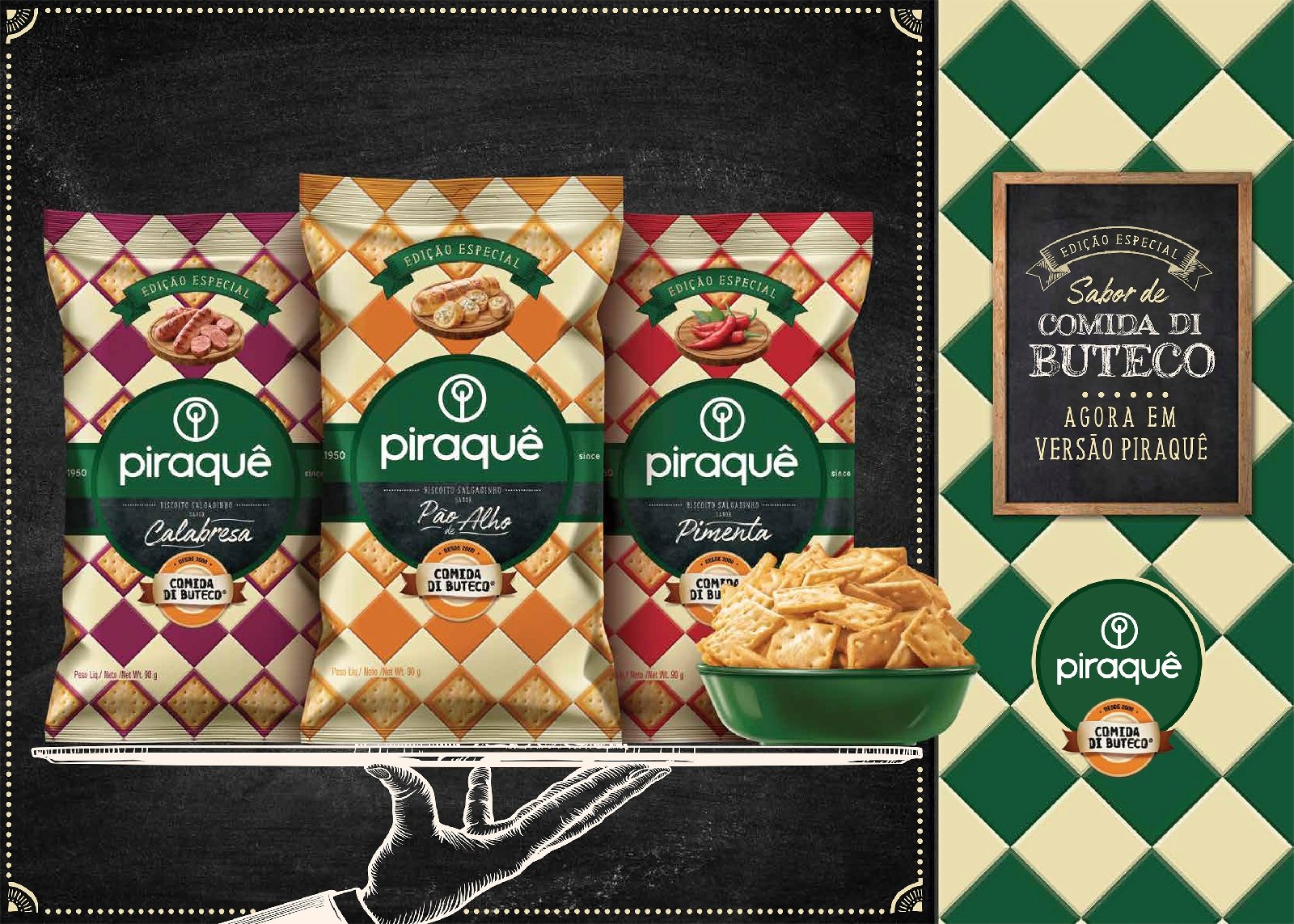 Piraquê lança salgadinhos em ação de cobrand com o Comida Di Buteco em três deliciosos sabores