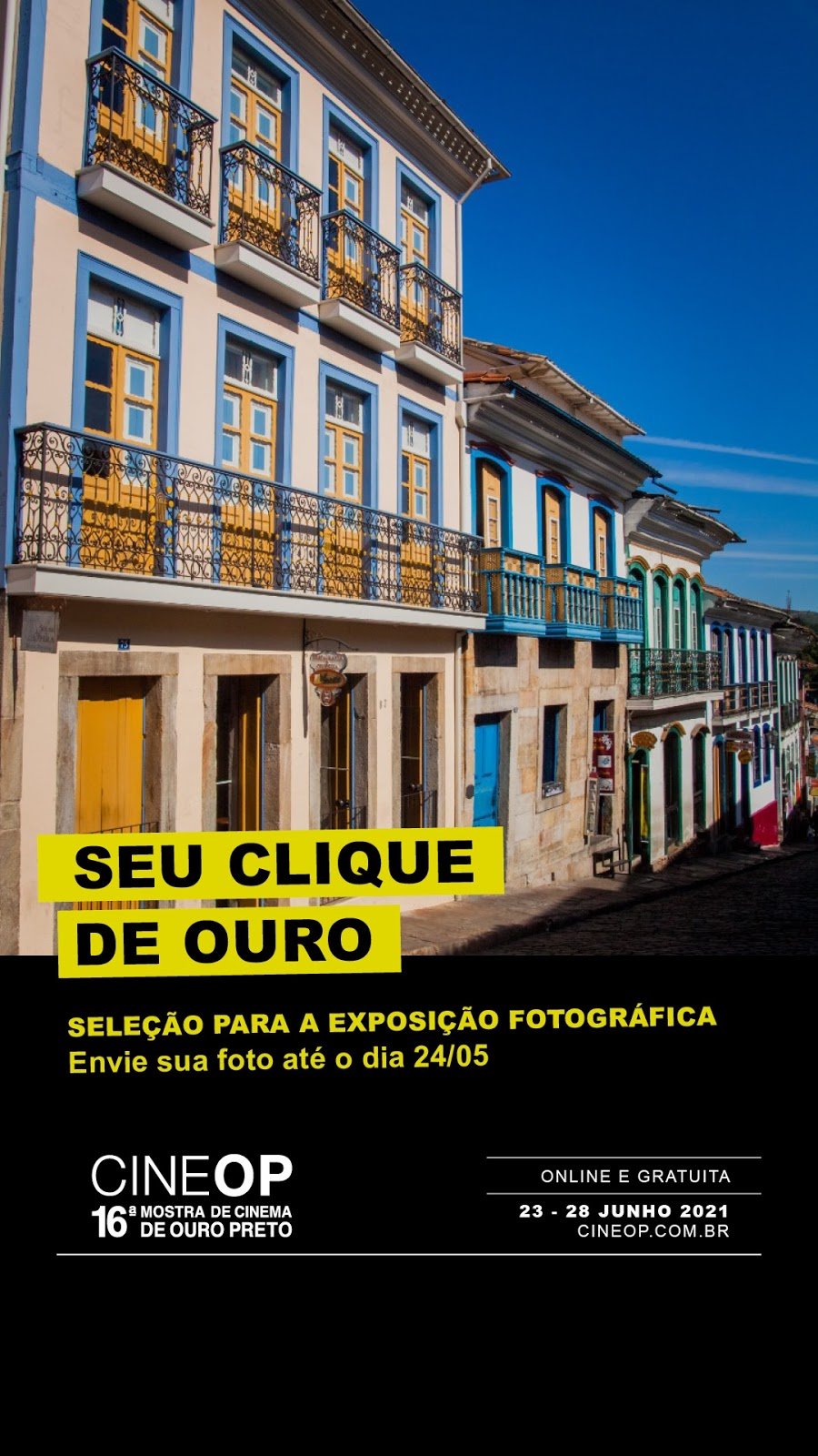 16a CineOP promove exposição fotográfica virtual "Meu Cartão Postal de Ouro Preto" e abre inscrições para