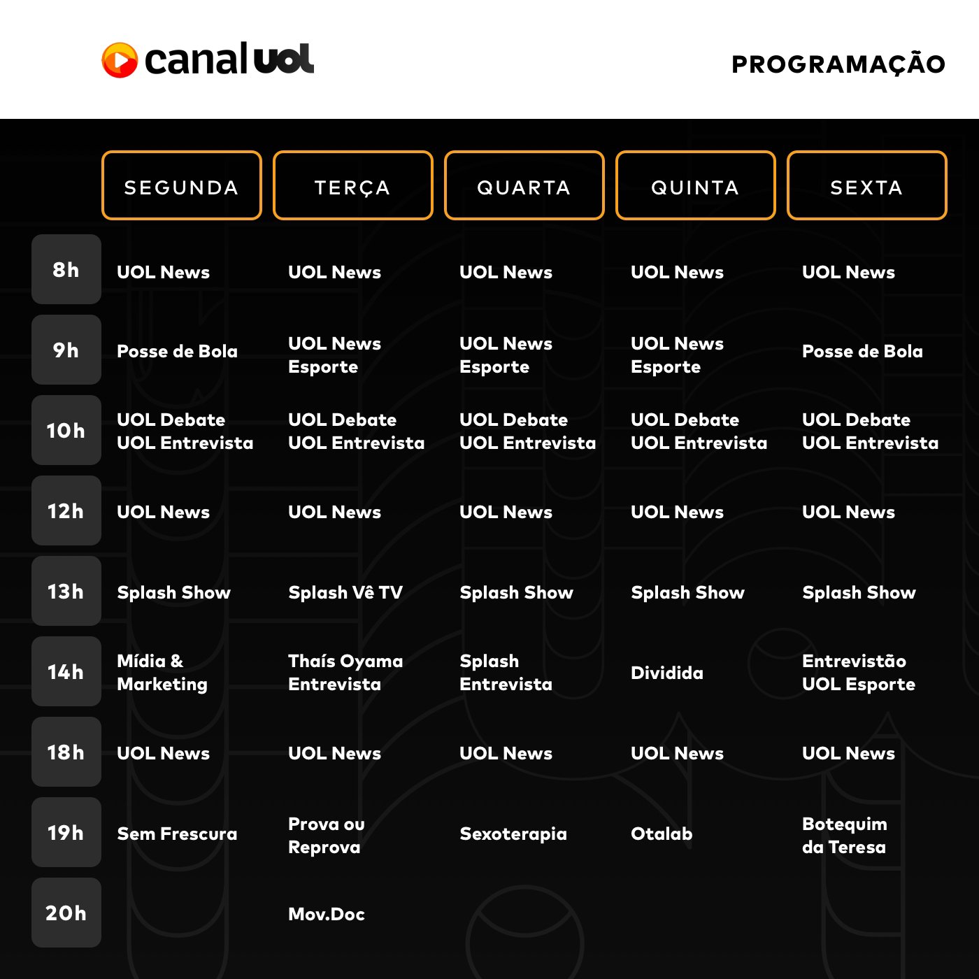 Canal UOL estreia programação diária em vídeo