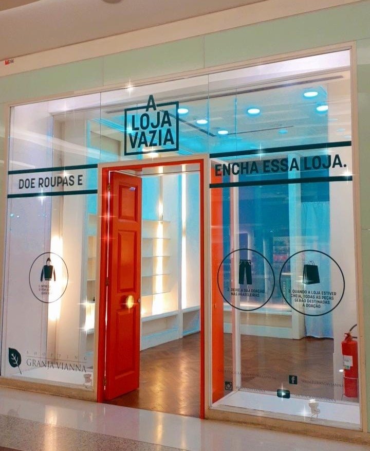 SHOPPING GRANJA VIANNA INCENTIVA A SOLIDARIEDADE NA REGIÃO COM AS DOAÇÕES NA LOJA VAZIA
