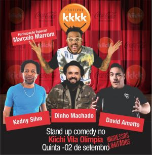 Sucesso de público no Kiichi Vila Olímpia, o Festival KKKK de humor continua em setembro