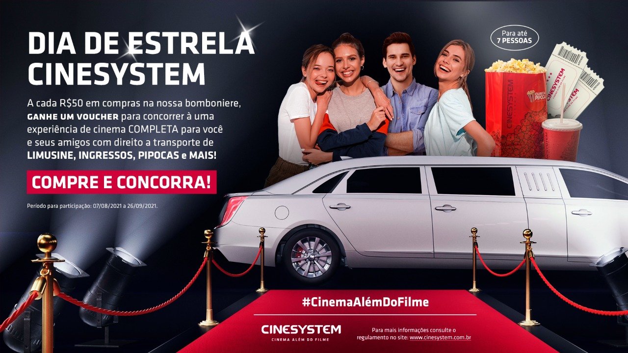 Dia de Estrela Cinesystem vai dar cinema grátis e passeio de limousine