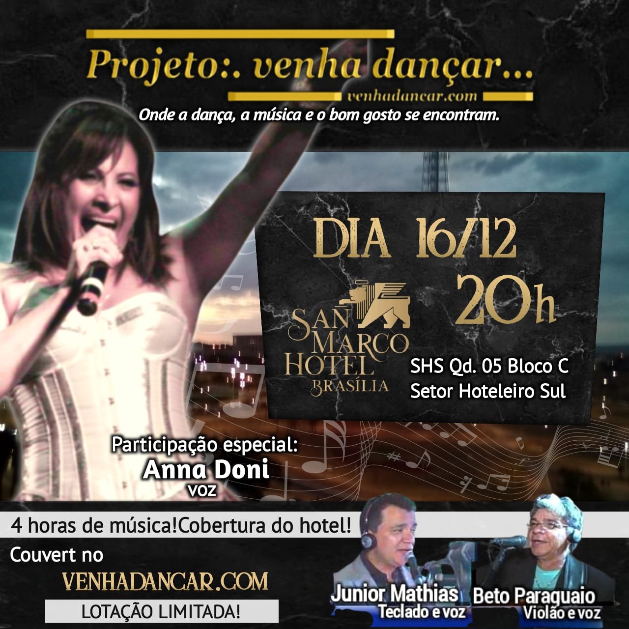 Projeto Venha Dançar encerra o mês de dezembro com muita música e vista panorâmica