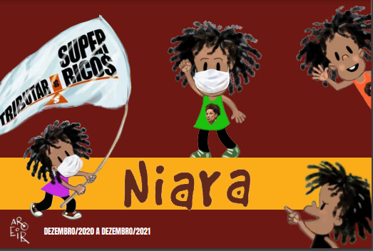 NIARA: tirinhas da mascote da campanha Tributar os Super-Ricos viram livro