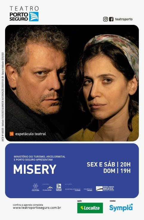 Teatro Porto Seguro retoma programação teatral com estreia de Misery, de Stephen King