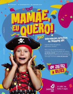 Carnaval Itinerante com piratas e sereias agita a criançada no Shopping ABC