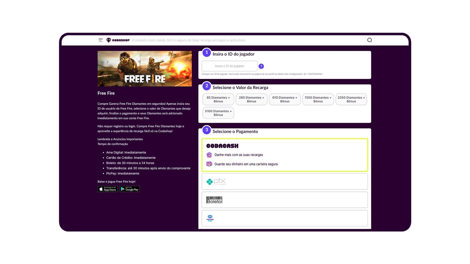 Codashop lança Codacash no Brasil, carteira digital para recargas de jogos