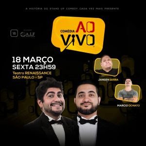 Márcio Donato e Jansen Serra são os convidados do Comédia ao Vivo desta sexta (18/03)