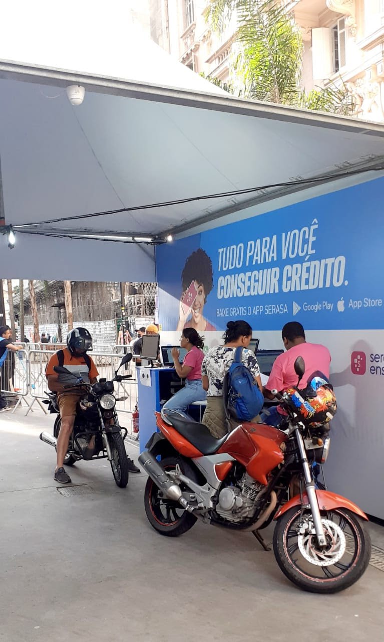 Termina nesta sexta-feira o Drive-Thru Limpa Nome da Serasa para motociclistas no Vale do Anhangabaú
