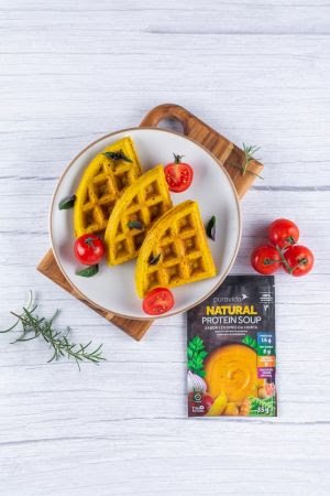 Waffles Protéicos com Legumes da Horta