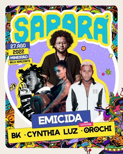 Emicida convida Cynthia Luz, BK' e Orochi para o seu show no Festival Sarará, em Belo Horizonte