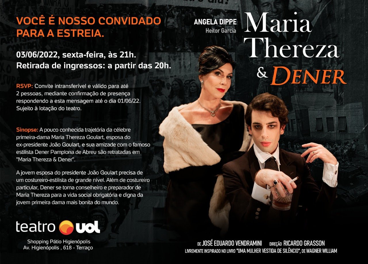 Espetáculo Maria Thereza e Dener reestreia no Teatro UOL