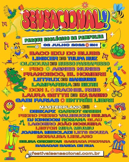 Festival Sensacional anuncia os horários dos shows de sua nona edição, que acontece no Parque Ecológico da