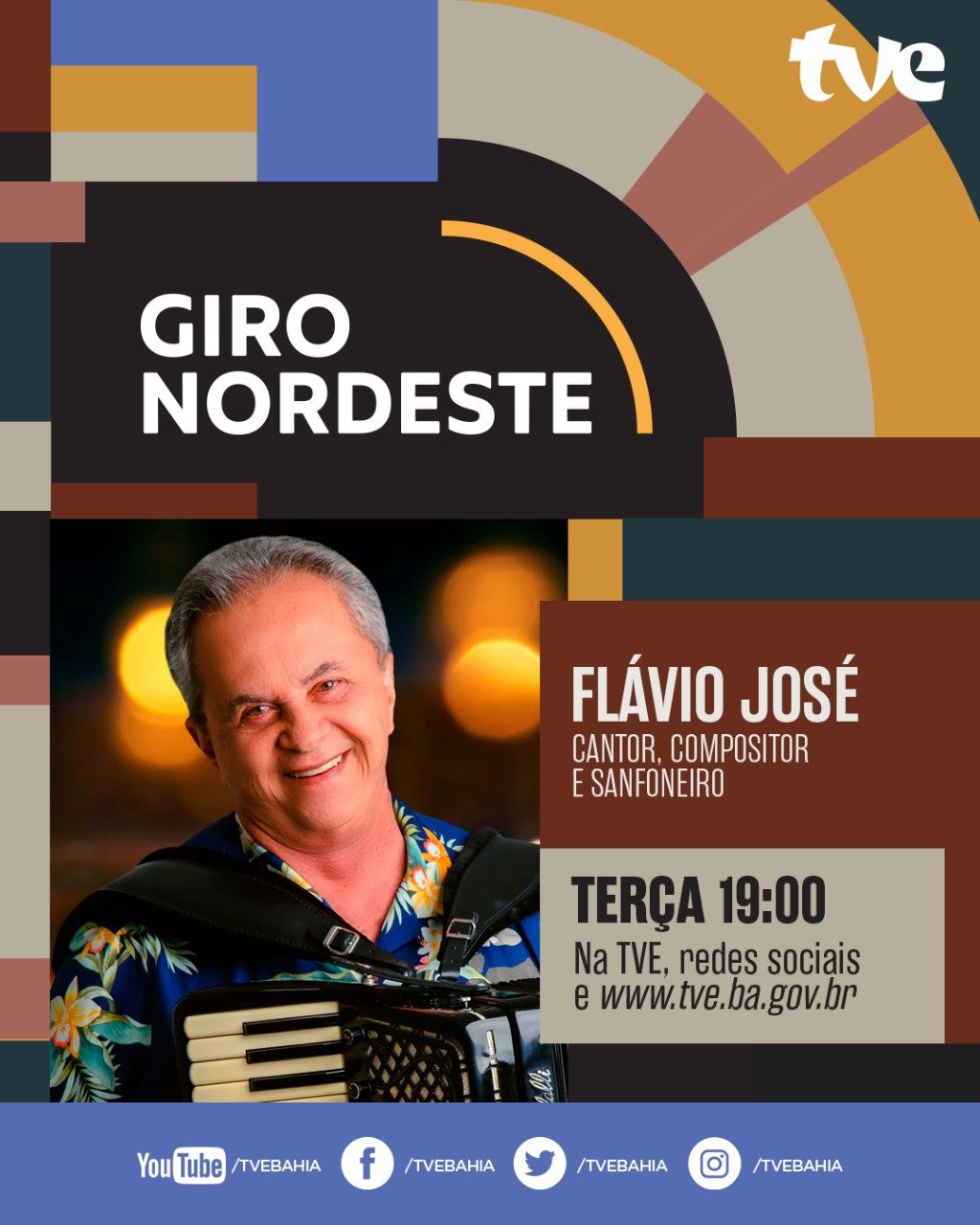 Flávio José no Giro Nordeste nesta terça-feira (14), às 19h