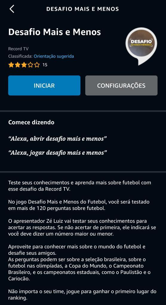 GRUPO RECORD LANÇA JOGO INTERATIVO SOBRE FUTEBOL PARA ALEXA - imagem 3