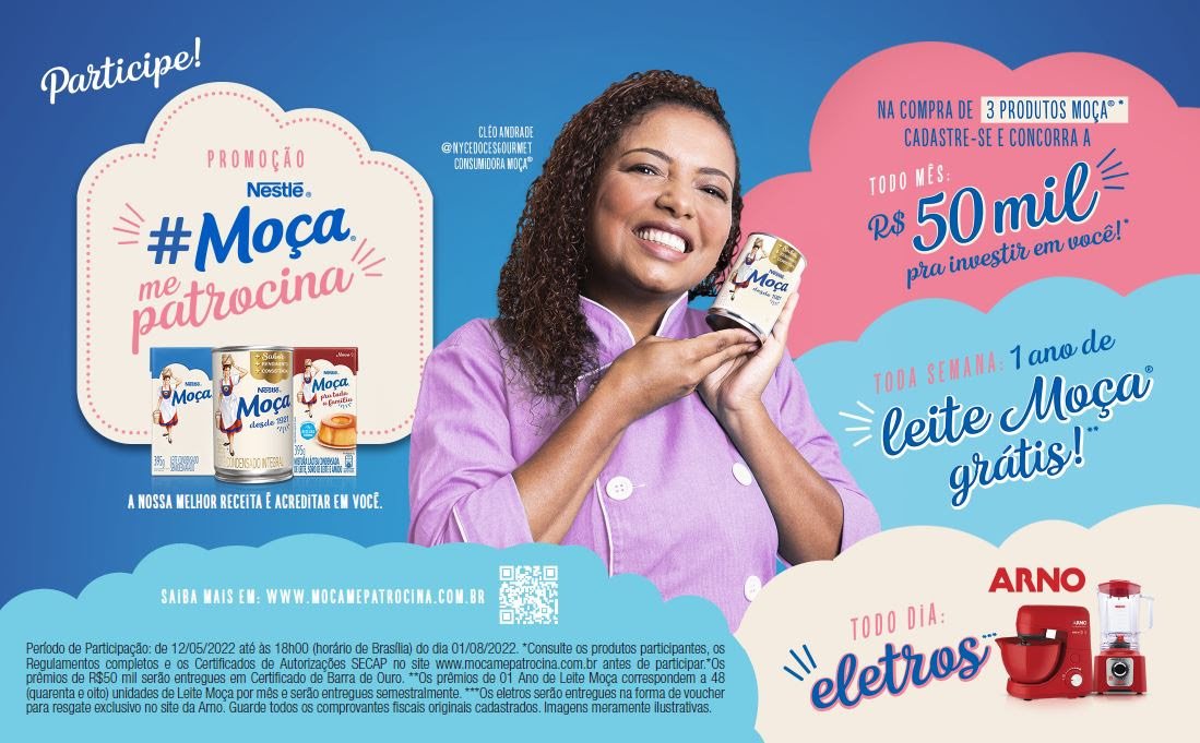 Nestlé® lança promoção “Moça® Me Patrocina” com prêmios diários, semanais e mensais de R$ 50mil