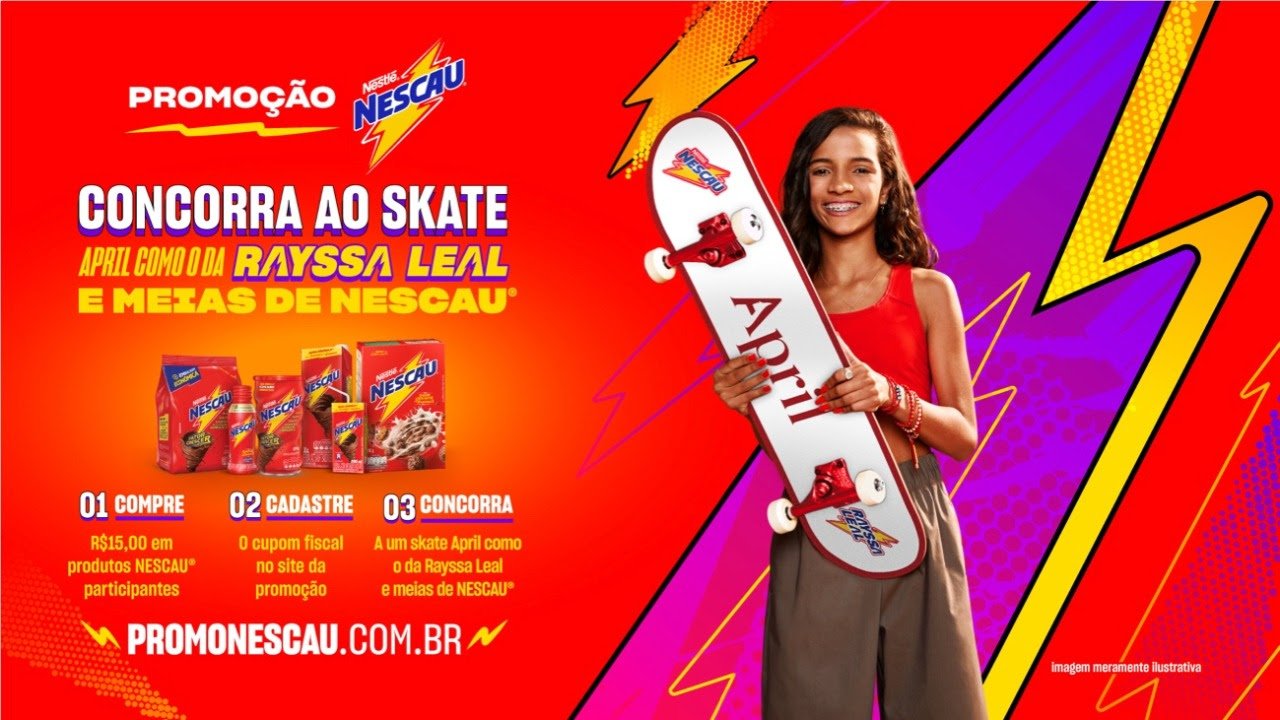 Promoção de NESCAU® distribui skates exclusivos da marca patrocinadora da campeã Rayssa Leal