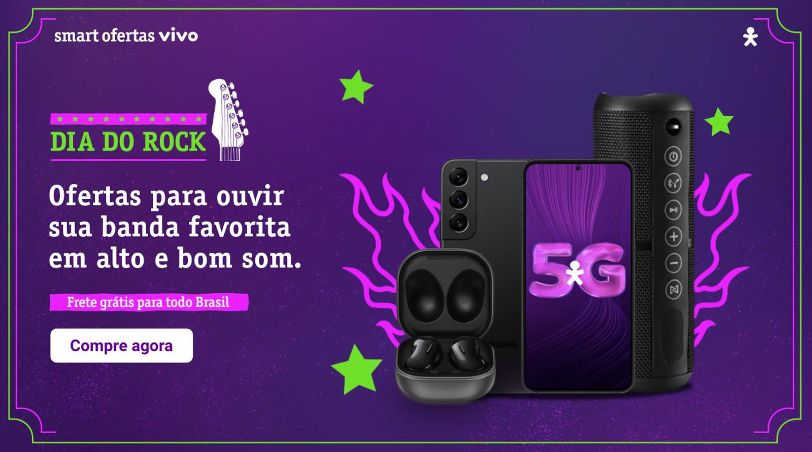 Vivo celebra Dia do Rock com smartphones e acessórios de áudio em oferta, frete grátis e especial no Vivo Play - imagem 2