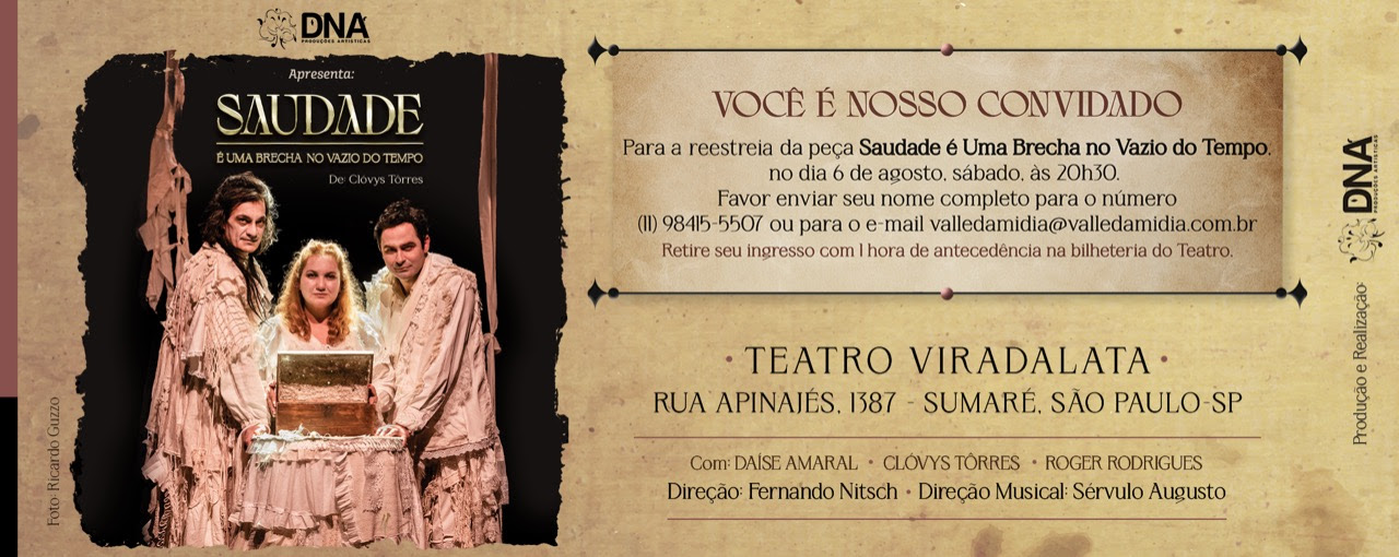 Espetáculo de teatro sensorial “Saudade é uma brecha no vazio do tempo” reestreia em São Paulo em agosto.