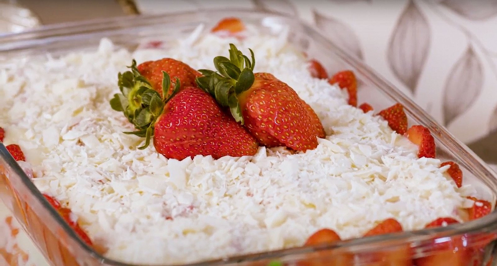 Pavê de Morango com Chocolate Branco Zero Açúcar