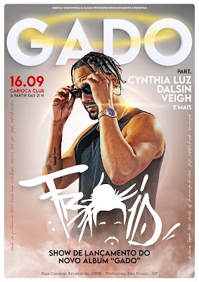 Rapper Froid volta a São Paulo, em setembro, com show do novo disco, Gado