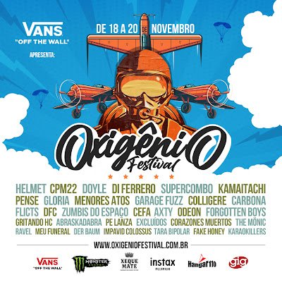 Vans Apresenta: Oxigênio Festival 2022 com lineup de mais de 30 bandas e 3 dias de evento