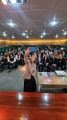 Primeira-dama, Luciana Garcia, faz selfie com professores de todas as unidades do Fundo Social