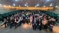 Primeira-dama, Luciana Garcia, e todos os participantes da reunião com professores do Fundo Social