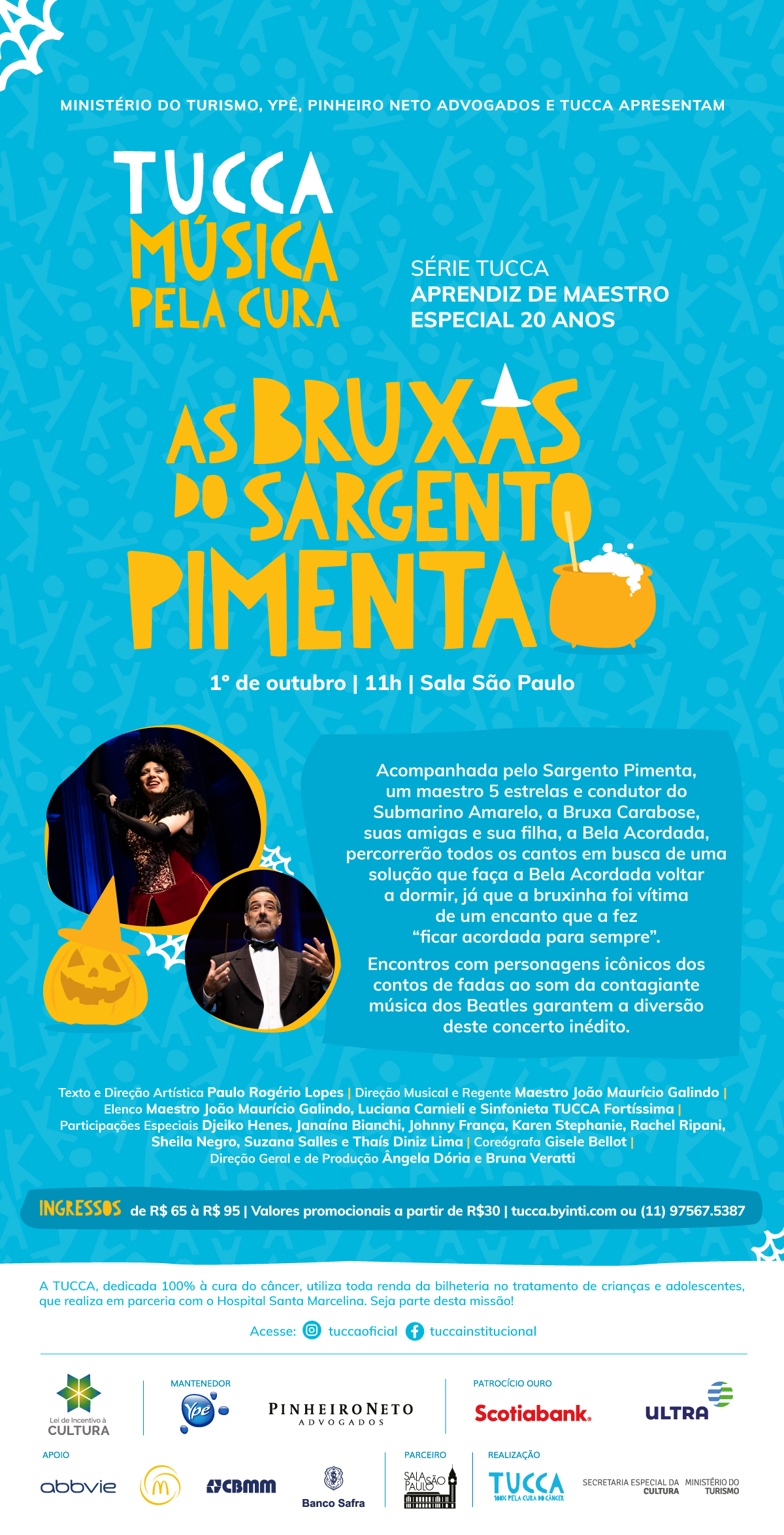 TUCCA apresenta o espetáculo infantil “As Bruxas do Sargento Pimenta” na Sala São Paulo