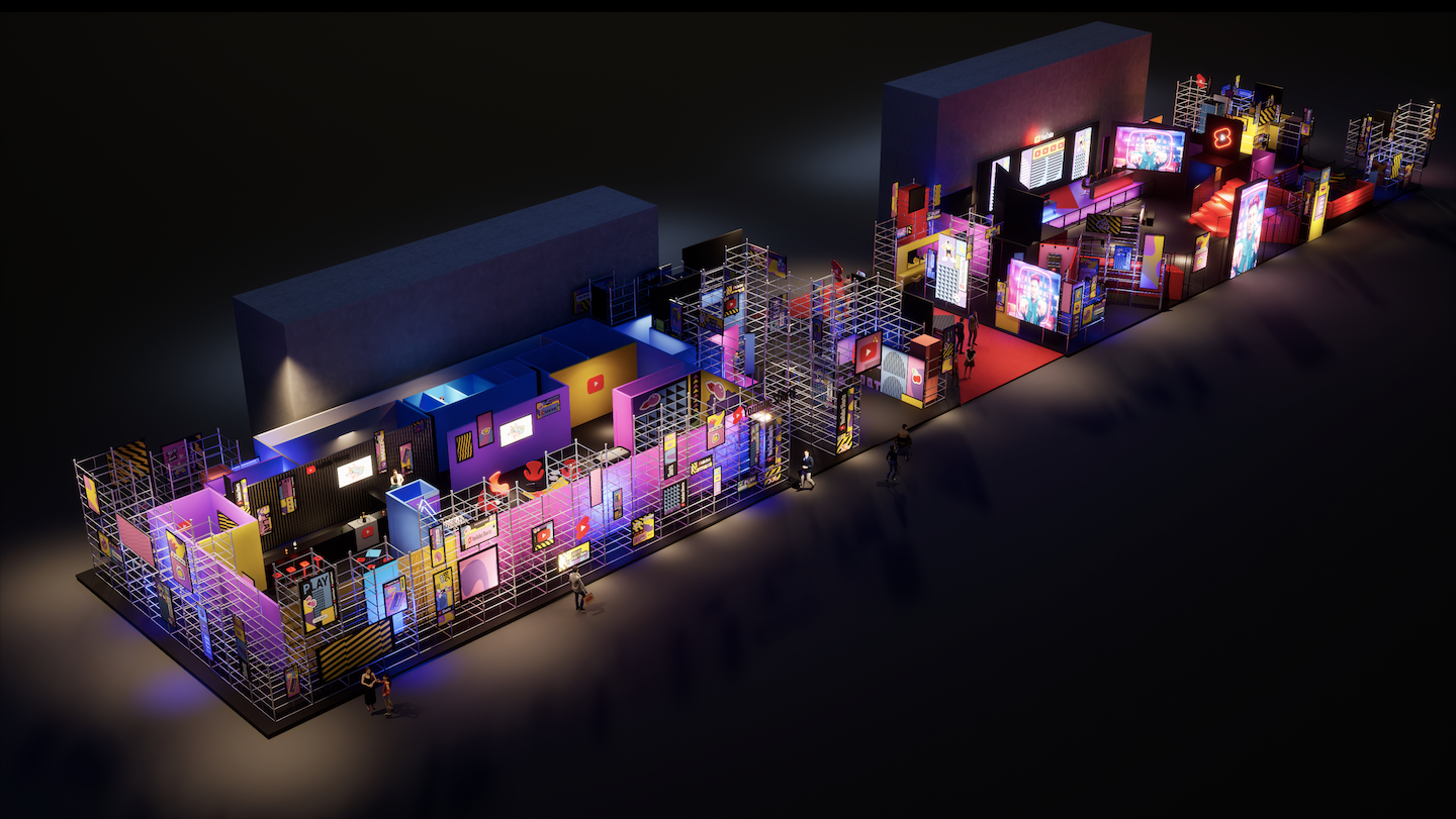 Com stand tecnológico inspirado na Times Square, YouTube traz gameplays ao vivo e grandes criadores para a BGS