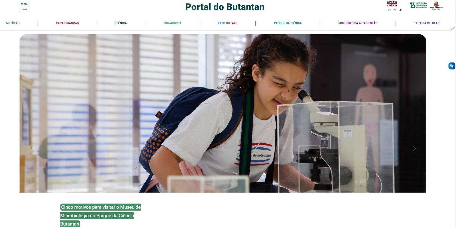 Butantan estreia novo portal, com layout mais moderno e destaque para fotos - imagem 2
