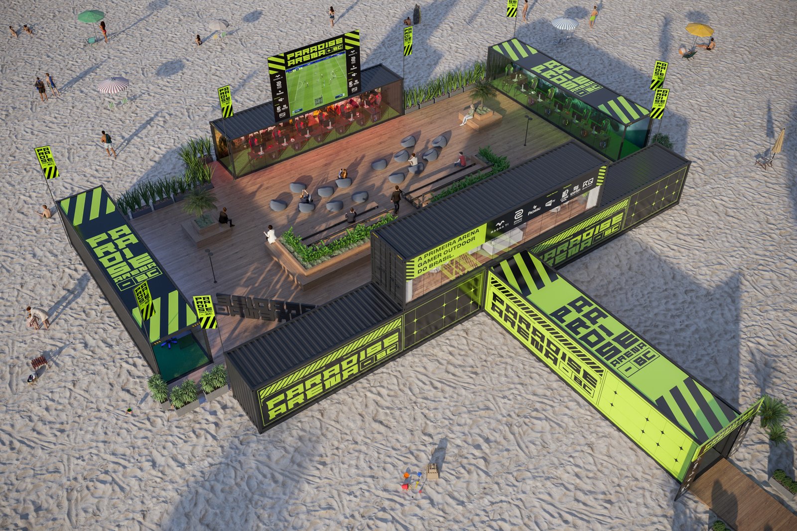 Balneário Camboriú recebe a primeira arena escolar de games do Brasil, montada nas areias da Praia Central