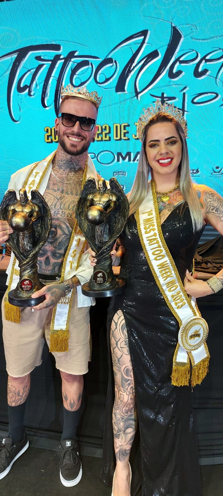 Modelo e personal trainer são eleitos Miss e Mister Tattoo Week Rio 2023 - imagem 2