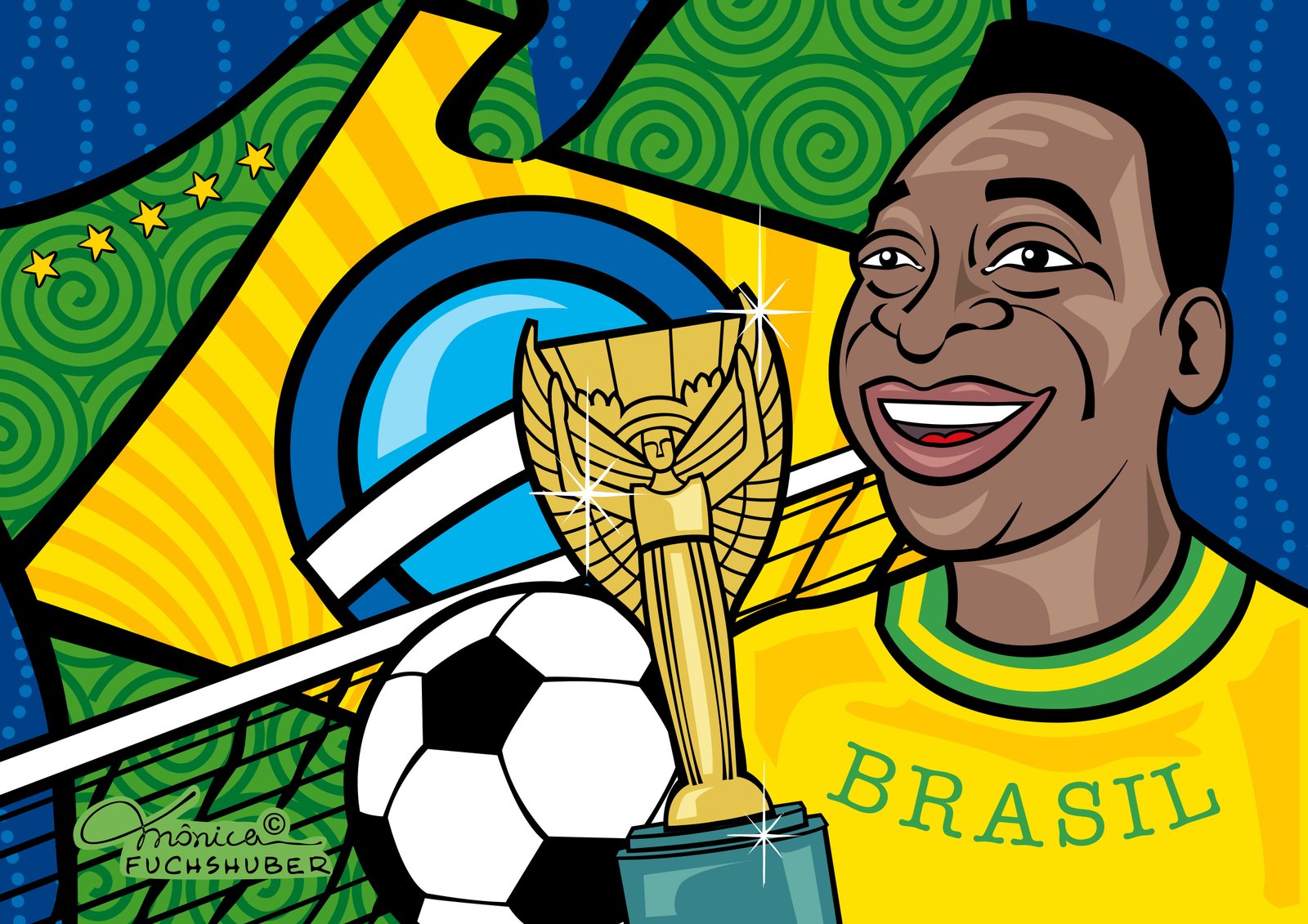 Pelé é homenageado por mais de cem cartunistas em exposição