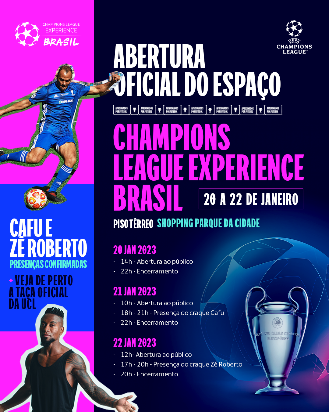 Shopping Parque da Cidade e Champions League Experience Brasil recebem taça da UEFA e promovem experiência
