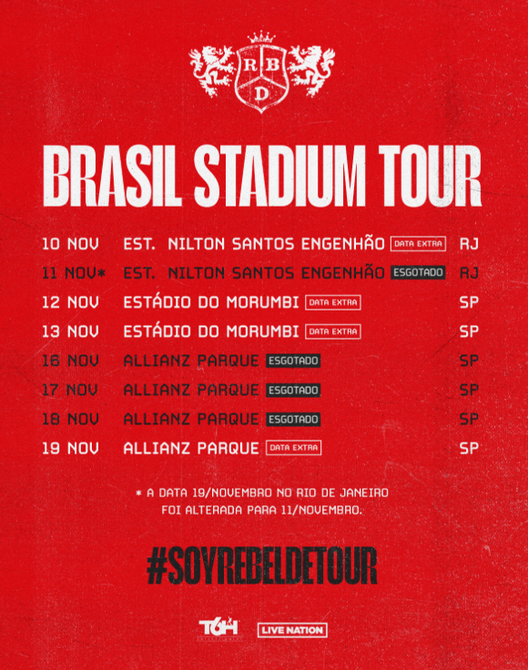 RBD ANUNCIA NOVAS DATAS DA TURNÊ INTERNACIONAL SOY REBELDE TOUR 2023 NO BRASIL - imagem 2