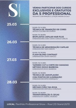 S Professional oferece 8 cursos na Hair Brasil 2023