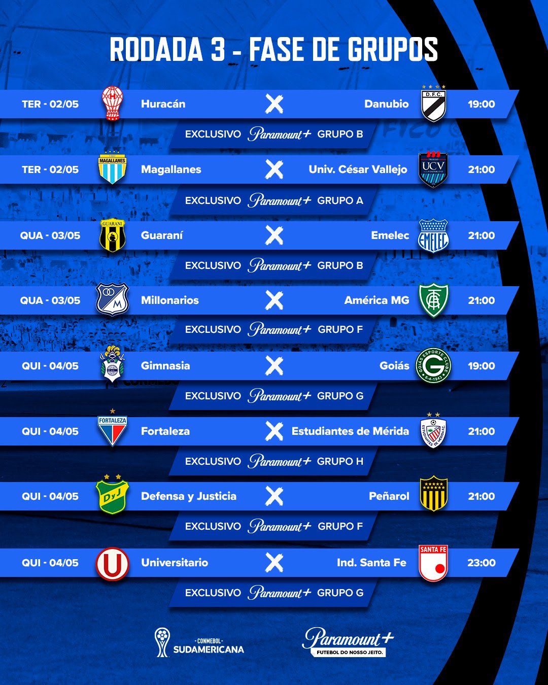 PARAMOUNT+ EXIBE TERCEIRA RODADA DA FASE DE GRUPOS CONMEBOL LIBERTADORES COM JOGOS EXCLUSIVOS DO CORINTHIANS - imagem 4