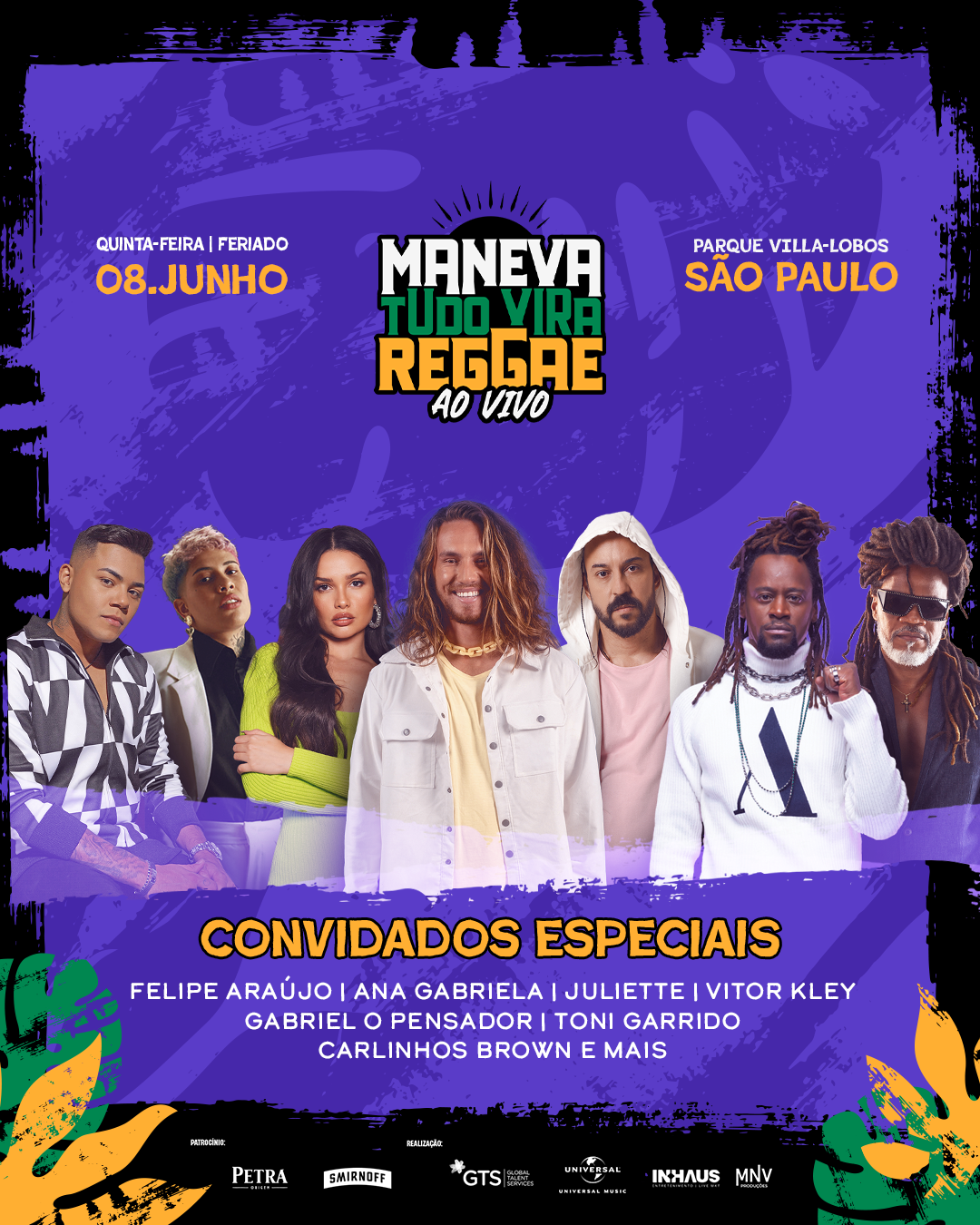 MANEVA recebe Juliette, Vitor Kley, Felipe Araújo, Carlinhos Brown, Gabriel o Pensador, Toni Garrido e Ana